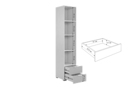 Шкаф однодверный "Зефир" 107.03, (Белое дерево/пудра розовая (эмаль)), 400*422*1900