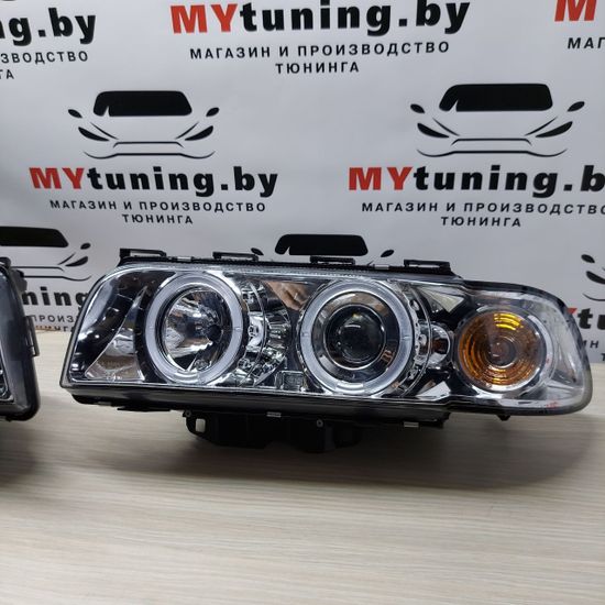 Передние фары angel eyes led chrome для BMW 7 E38 94-98