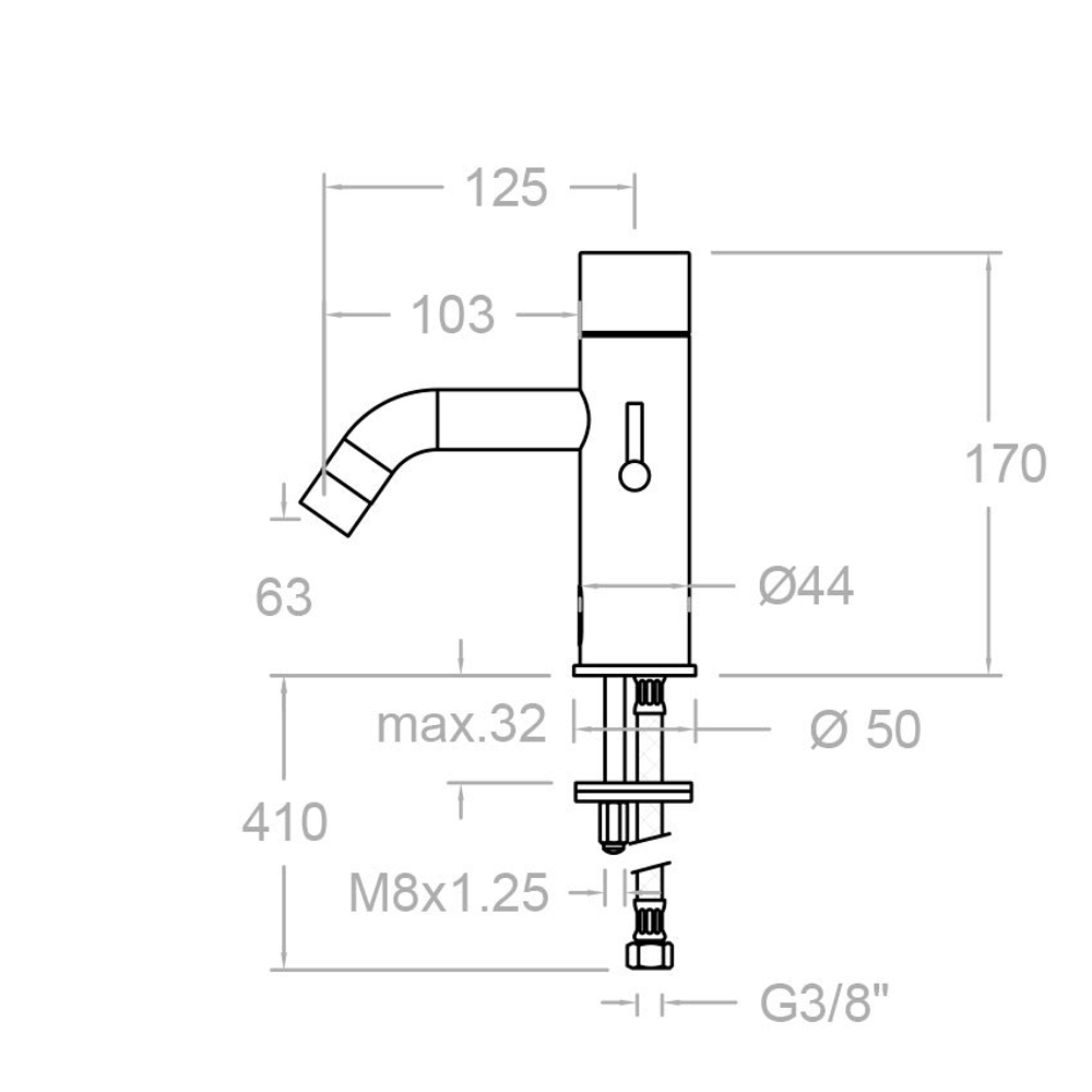 Сенсорный смеситель для раковины SOLTRONIC 8118B