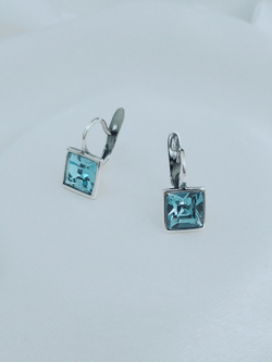 "Ингода" серьги в серебряном покрытии из коллекции "Реки" от Jenavi  с английским замком