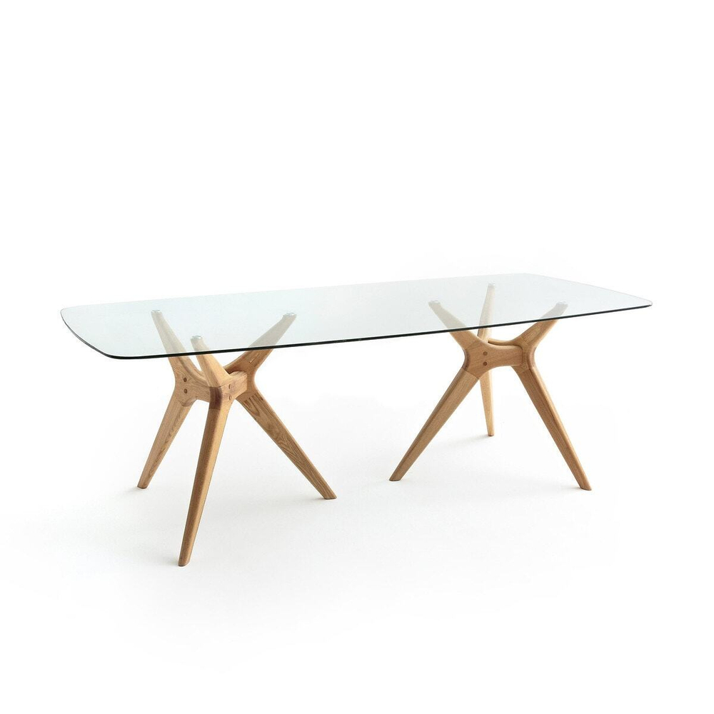 Дизайнерский стол TRIANGLE GLASS LARGE 220 latte