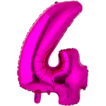 Шар фольгированный Цифра 4 66 см (Фуксия)