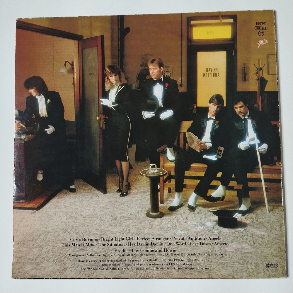 Винтажная виниловая пластинка LP Heart Private Audition (Holland 1982)
