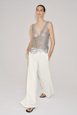 ZARA БРЮКИ WIDE-LEG С ЗАЩИПАМИ — ZW COLLECTION, БЕЛЫЙ