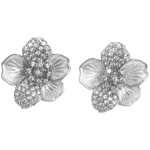 Серьги из гиппоалергенного металла со стразами «ПАЛУМНА», лилия, цвет золото и серебро, 1,3-dсм