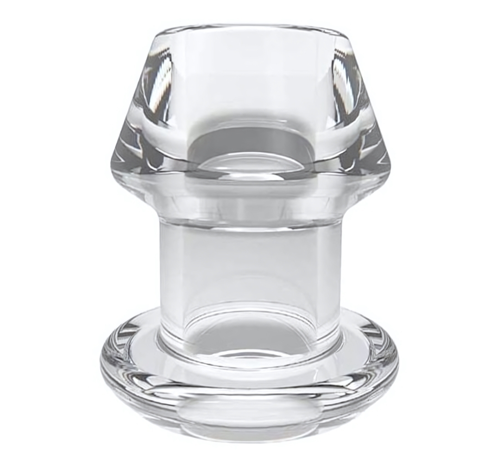 Анальная пробка с тоннелем Warmy прозрачная 6.2 см