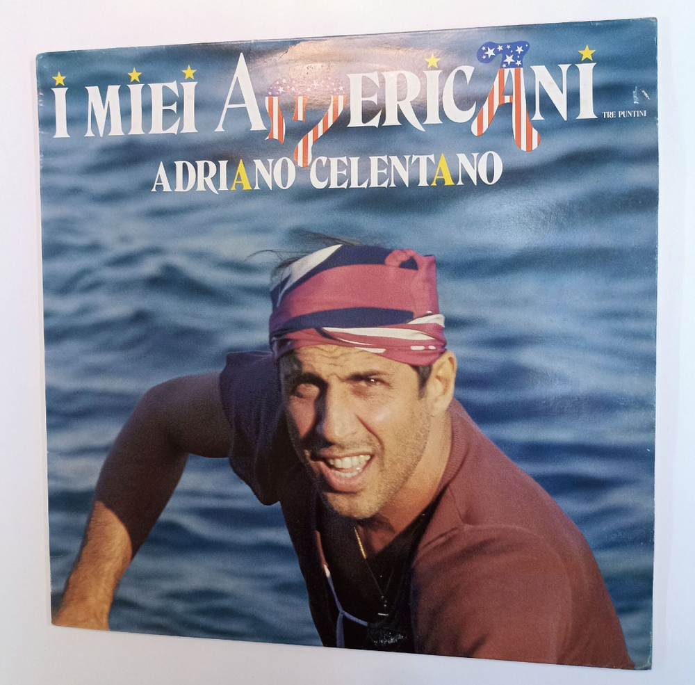 Винтажная виниловая пластинка LP Сборник Adriano Celentano I Miei Americani (Tre Puntini) (Italy 1984) (Susanna, Hold On I'm Coming, The Great Pretender)