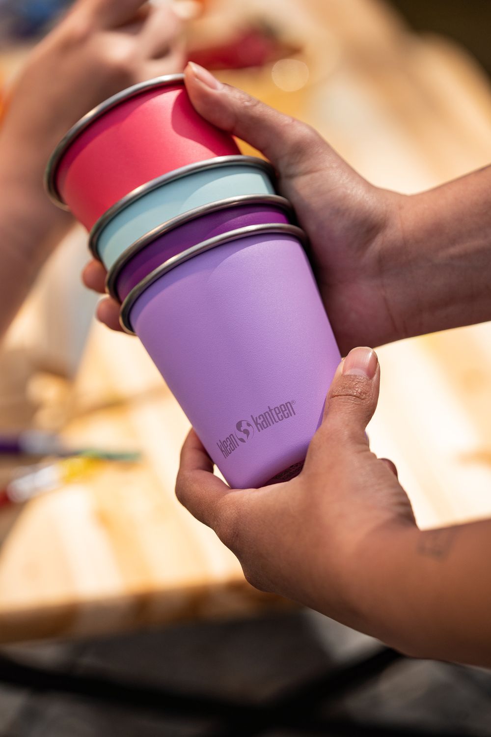 Набор одностенных стаканов Klean Kanteen Kid Cup 10oz (296 мл) Butterflies - 4 шт