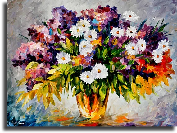 Репродукция "Леонид Афремов - Цветы"