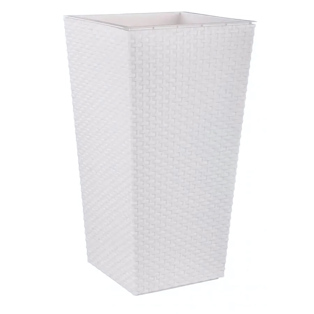 Кашпо напол. Ротанг со вставкой (340х615) (белый)