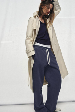 ZARA ДЖЕМПЕР ИЗ ТОНКОГО ТРИКОТАЖА С V-ОБРАЗНЫМ ВЫРЕЗОМ, ЧЕРНИЛЬНО-СИНИЙ