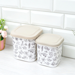 Емкость для сыпучих продуктов 1,1л с декором (бежевый) 455409