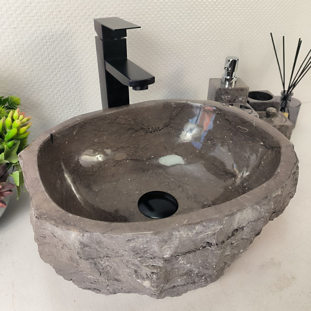 Раковина из мрамора Erozy Grey EM-65323 38*33*15 0882