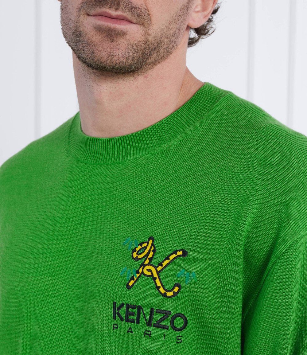 Хлопковый свитер Kenzo - зеленый(FC65PU3423LA)