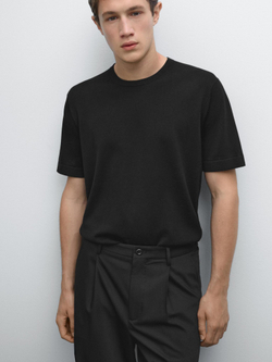 Massimo Dutti Брюки свободного кроя с вытачками, черный