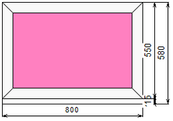 Пластиковое окно 550 х 800 ТермА Эко с глухой створкой