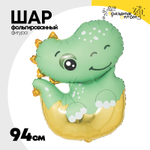 Шар Фольгированный Динозаврик Малыш в яйце (Мятный)
