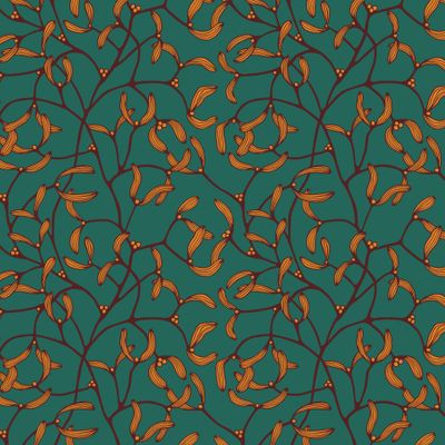 Mistletoe seamless pattern, New Years.