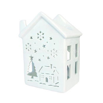Аромалампа Домик Новый год цвет белый 12 см