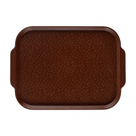 Поднос столовый 450х355 мм с ручками темно-коричневый