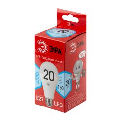 Лампа светодиодная ЭРА RED LINE LED A65-20W-840-E27 R E27 / Е27 20 Вт груша нейтральный белый свет | Лампы cветодиодные Груша (A)