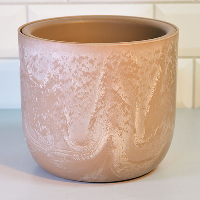 Кашпо Микрит 1,9л d180мм со вставкой, бежевый слайн