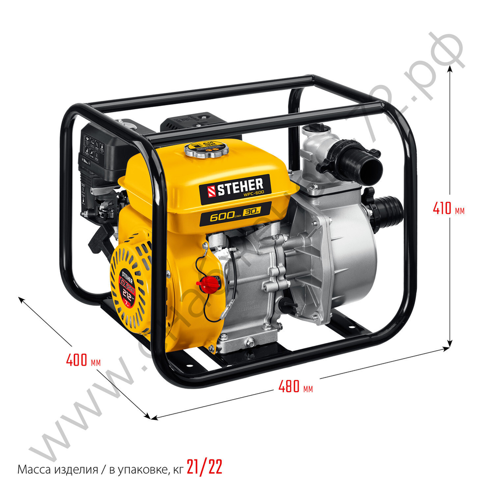 STEHER 600 л/мин, мотопомпа бензиновая (WPC-600)