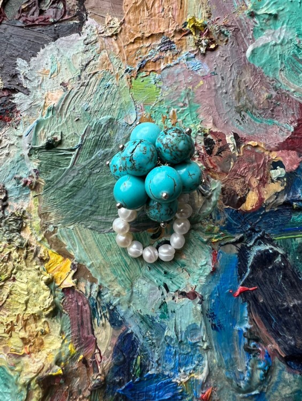MANIOVICH Turquoise Flower Ring