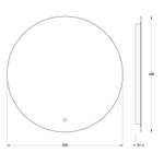 Зеркало Evoform с LED-подсветкой 15 W Ø60 см Сенсорный выключатель Теплый белый свет