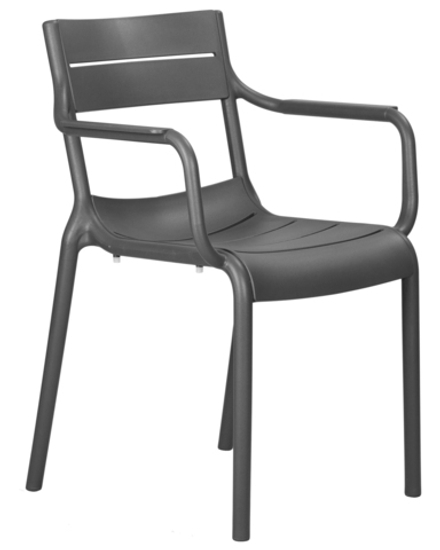 Стул обеденный DOBRIN TIM ARM, темно-серый (GR-04)