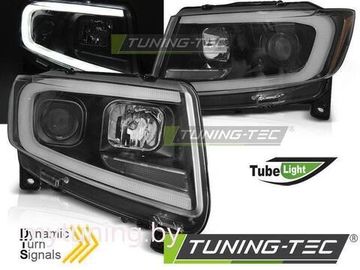 Передние фары Tube Light для Jeep Grand Cherokee WK2 (11-13) черные