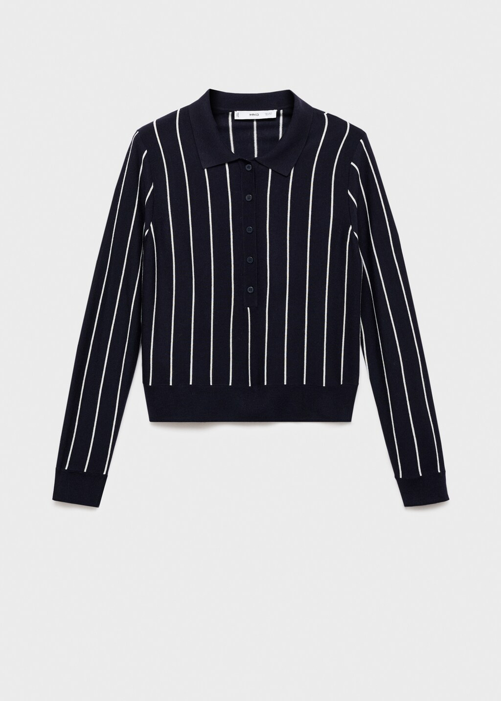 Джемпер в полоску с воротником поло