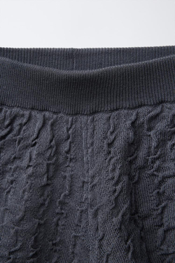 ZARA ШОРТЫ ИЗ РЕЛЬЕФНОГО ТРИКОТАЖА, ТЕМНЫЙ АНТРАЦИТ