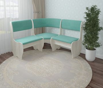 Скамья угловая мягкая compatto "Оливьер" (Сосна Винтерберг/Велюр Romance Mint (AT)) -G
