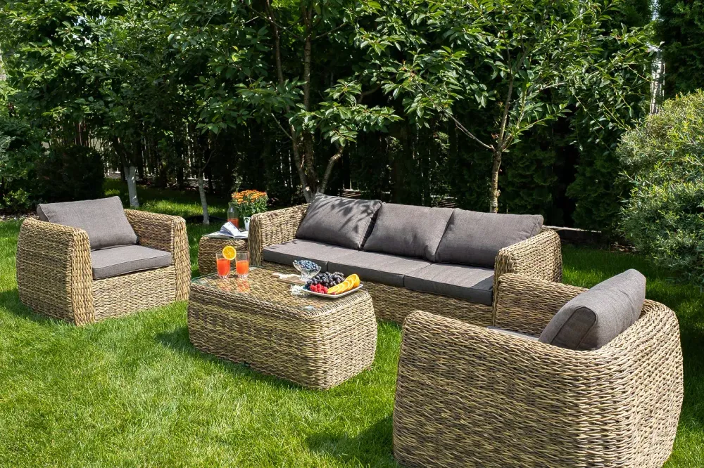 "Кальяри" лаунж-зона из искусственного ротанга (гиацинт), цвет соломенный