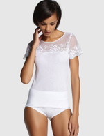 Футболка Greta с кружевом (Размер: L) (Цвет: белый)