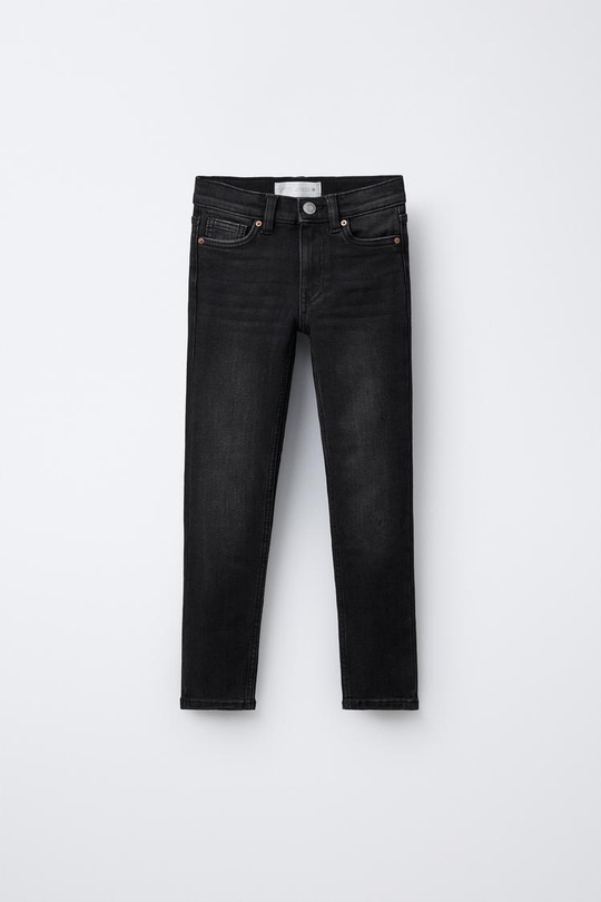ZARA ДЖИНСЫ SKINNY С НАЧЕСОМ, ЧЕРНЫЙ