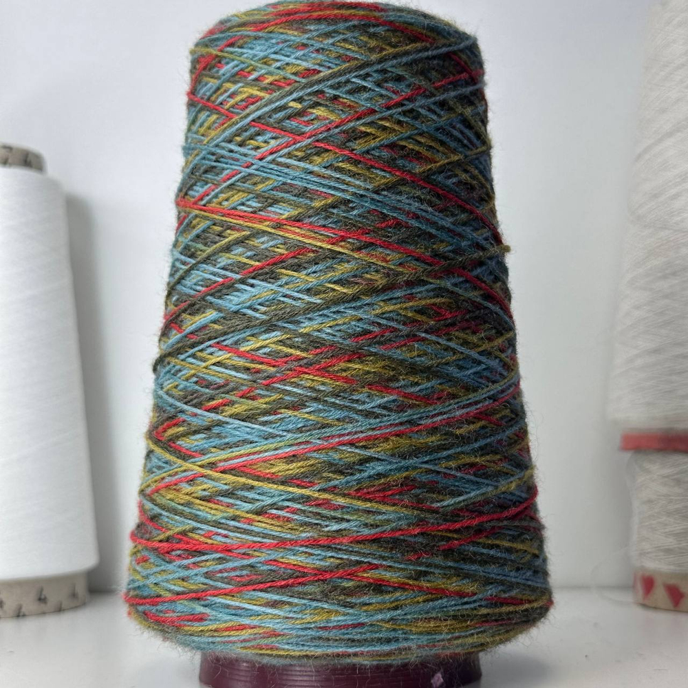 Caliza - Italy Stock- 75% шерсть, 25% п/а; 420м/100гр., мультиколор зеленый еловый, MP