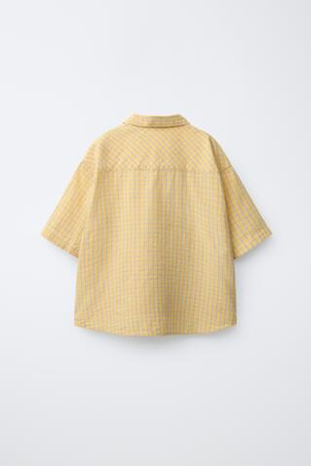 ZARA X PUKAS РУБАШКА PUKAS SURF В КЛЕТКУ, ОРАНЖЕВЫЙ