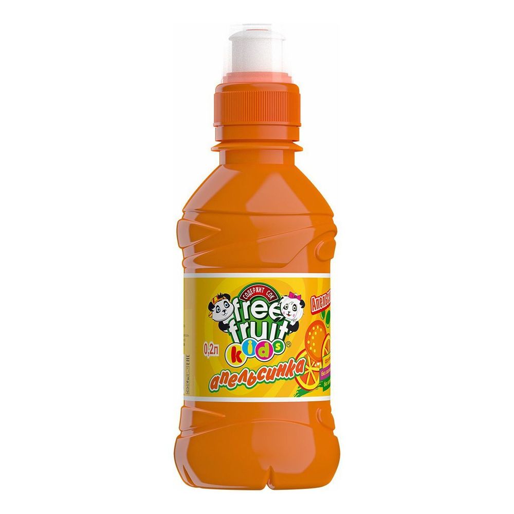 Напиток безалкогольный негазированный "Апельсинка" ТМ Free Fruit kids", ПЭТ, 0.2л