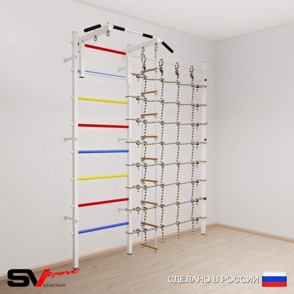 Шведская стенка Sv Sport 5110 (Турник стандарт/Лестница/Канатный лаз)