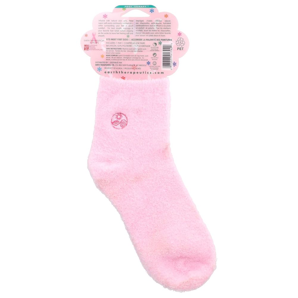 Earth Therapeutics, Aloe Moisture™, носки Aloe Socks™, розовые, 1 пара