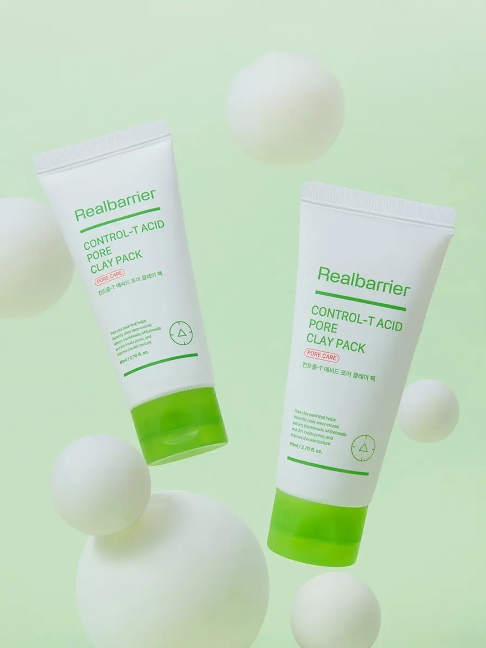 Real Barrier Глиняная маска с кислотами для очищения и сужения пор Control-T Acid Pore Clay Pack 80 мл