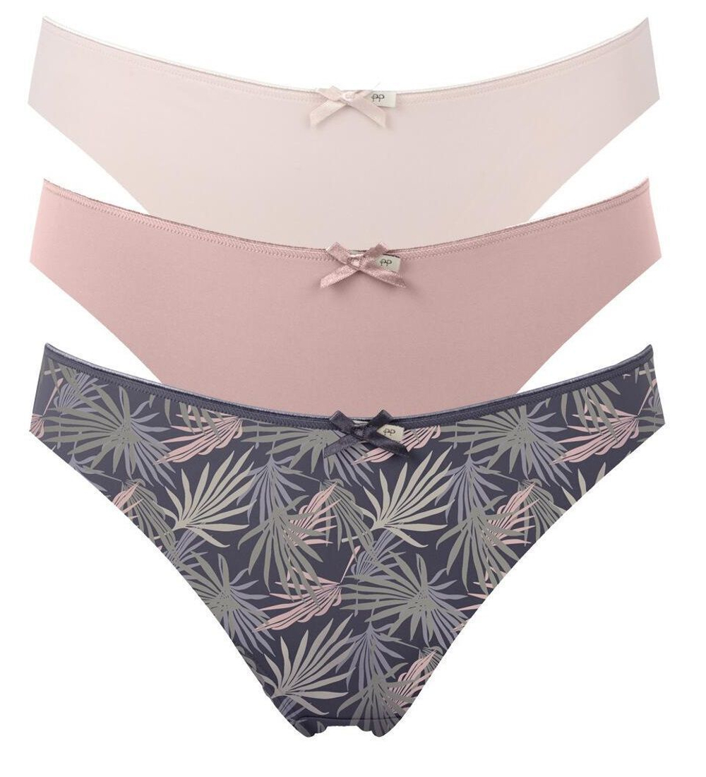 Набор из 3 серо-розовых трусиков-слип Olivia (Размер: L) (Цвет: серый с розовым)