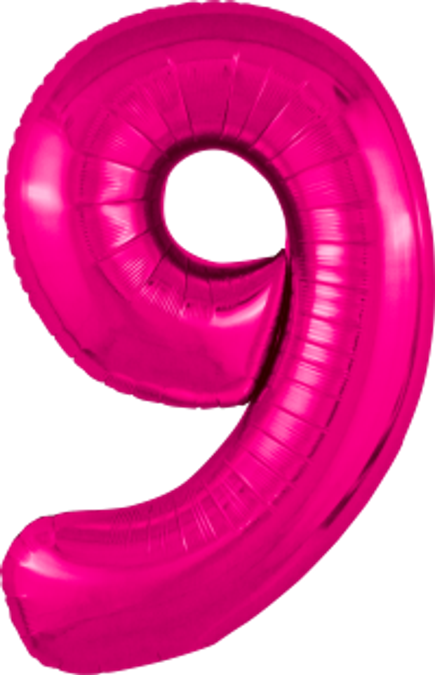 Agura Шар 40'' / 102 см "Цифра 9" Slim Фуксия (БГ-60)