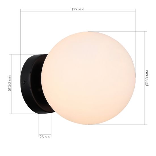 SL717.401.01 Светильник настенный Черный/Белый E27 1*40W ACINI