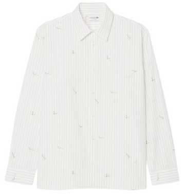 Мужское теннисное поло Lacoste Relaxed Fit Embroidered Cotton - white