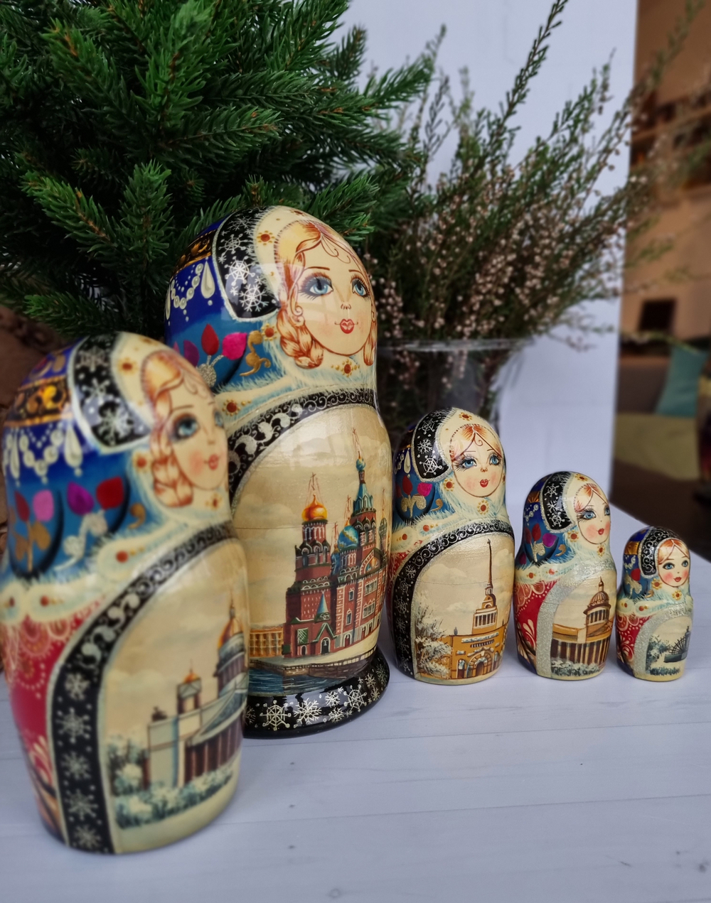 Матрёшка "Виды города" 5мест