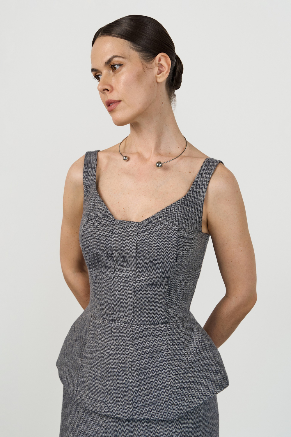 Топ корсетный шерстяной