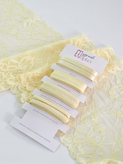 Эластичное кружево для белья цвет сливочное масло ширина 22 см